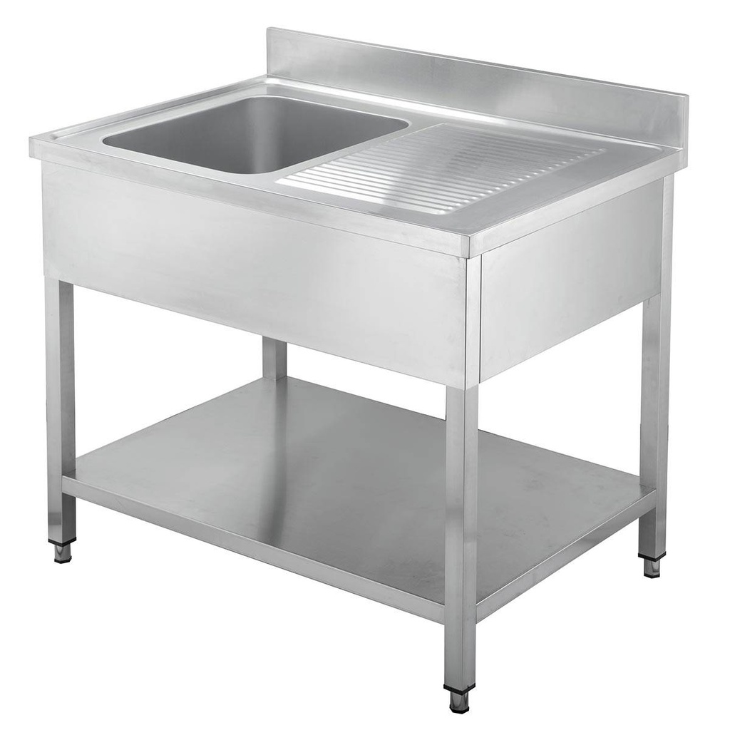 Spültisch / 1 Becken links und Abtropffläche, 1200 x 600 mm