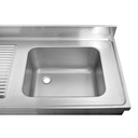Spültisch / 1 Becken rechts und Abtropffläche, 1200 x 600 mm