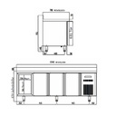 TOPLINE Kühltisch / 4-fach GN1/1 mit 4 Türen & Aufkantung, 2245 x 700 mm