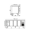 TOPLINE Kühltisch / 4-fach GN1/1 mit 6 Schubladen / 1 Tür, 2245 x 700 mm