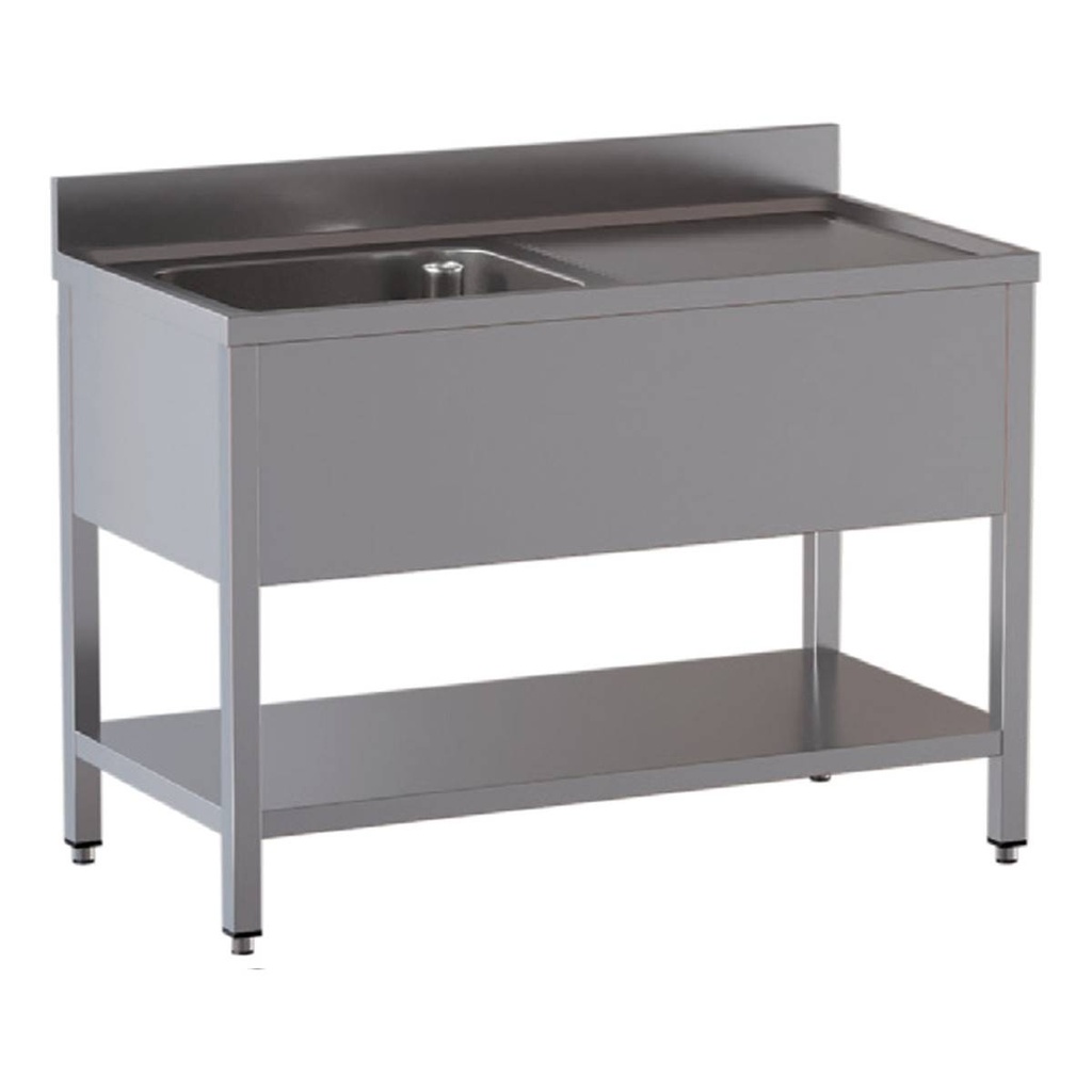 TOPLINE Spültisch / 1 Becken links + Abtropffläche, 1200 x 700 mm