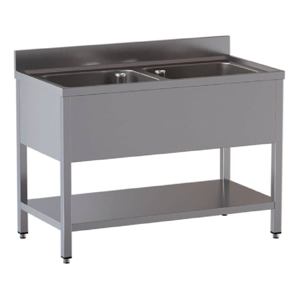 TOPLINE Spültisch / 2 Becken, 1000 x 700 mm