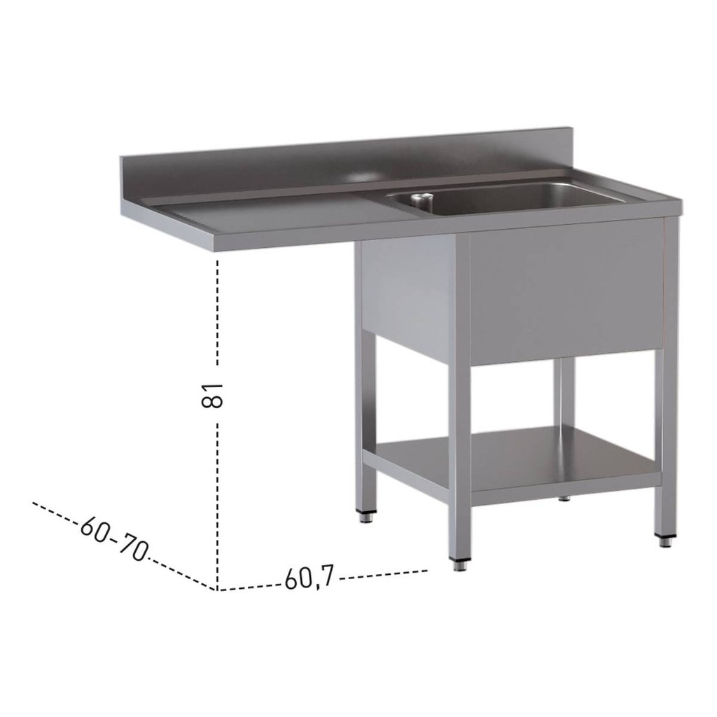 TOPLINE Spülcenter / 1 Becken rechts, 1200 x 700 mm