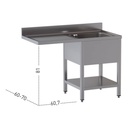 TOPLINE Spülcenter / 1 Becken rechts, 1200 x 700 mm
