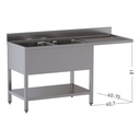 TOPLINE Spülcenter / 2 Becken links, 1800 x 700 mm