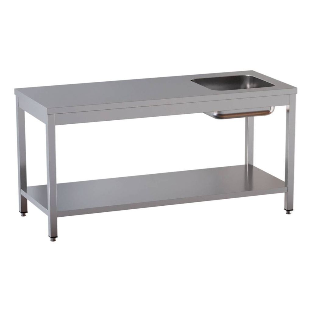 TOPLINE Cheftisch / Becken rechts, 1800 x 700 mm