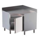 TOPLINE Eckarbeitsschrank / Flügeltür und Aufkantung, 1000 x 1000 mm