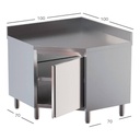 TOPLINE Eckarbeitsschrank / Flügeltür und Aufkantung, 1000 x 1000 mm