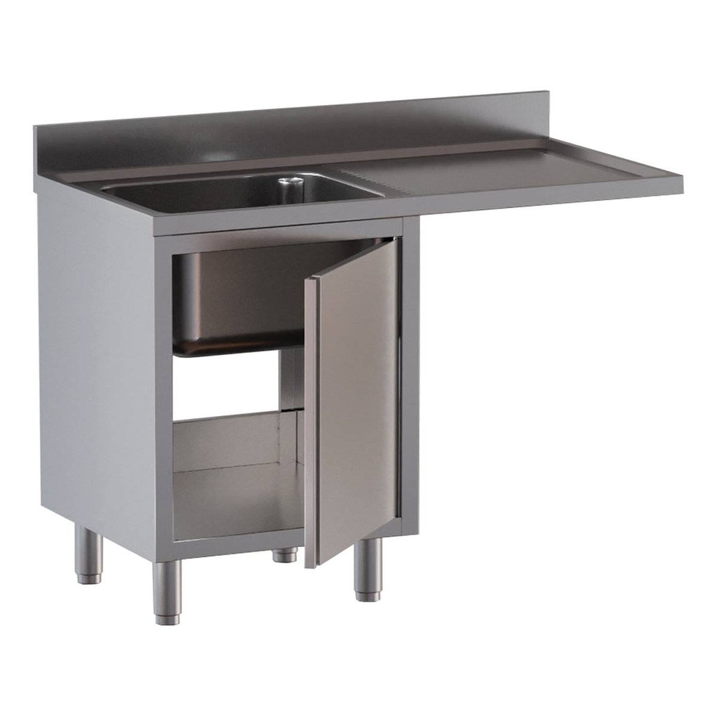 TOPLINE Spülcenter / 1 Becken links mit Flügeltür, 1400 x 700 mm