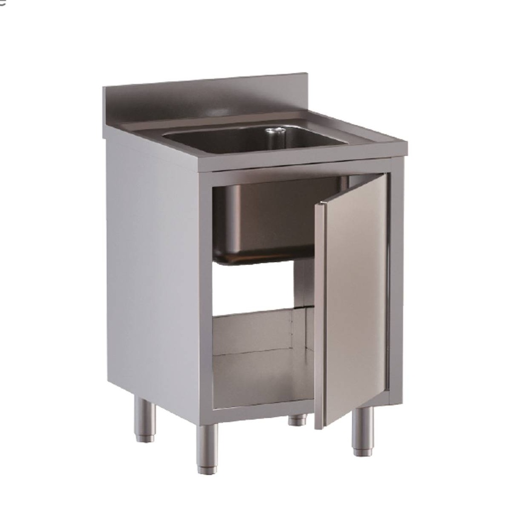 TOPLINE Spülschrank / 1 Becken mit Flügeltüren, 800 x 700 mm