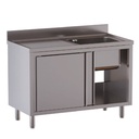 TOPLINE Spülschrank / 1 Becken rechts mit Schiebetüren, 1200 x 600 mm