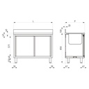 TOPLINE Spülschrank / 2 Becken links mit Schiebetüren, 1800 x 600 mm