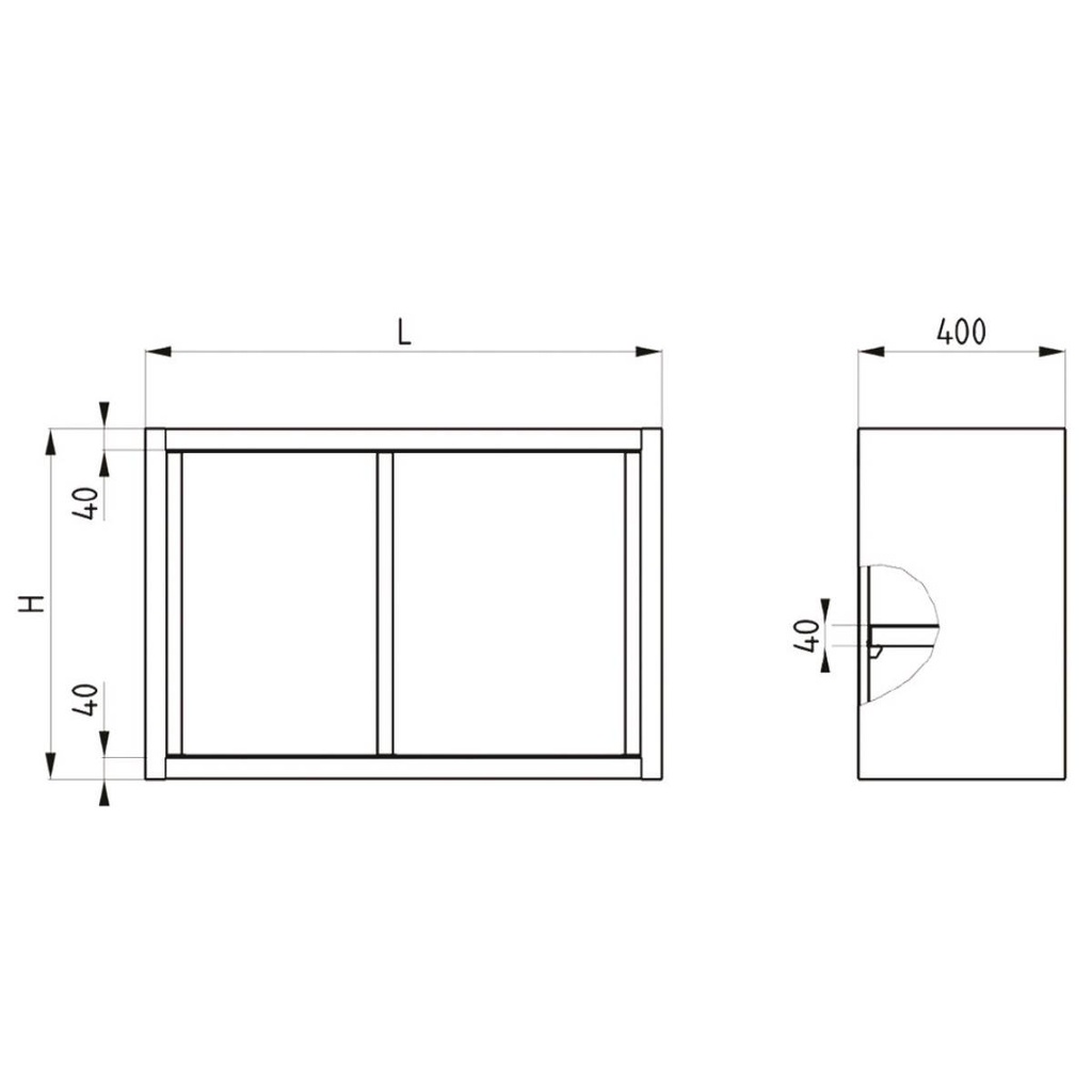 TOPLINE Wandhängeschrank / Schiebetüren und Abtropffläche, 1000 x 400 mm