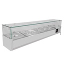 Pizzakühltisch / 2-türig "grau" inkl. Kühlaufsatz GN1/3, 1510 x 800 mm