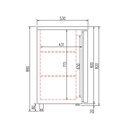 TOPLINE Barkühltisch schwarz / 3 Türen & 2 Schubladen, 2565 x 530 mm