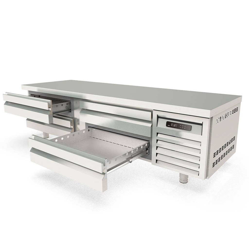 TOPLINE Unterbaukühltisch / 2-fach GN 2/1 mit 4 Schubladen, 2110 x 700 mm