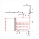 TOPLINE Belegstation / 3-fach mit Türen, EN 60x40, Edelstahlaufsatz, GN 1/3, 2020 x 800 mm