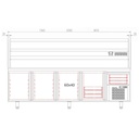 TOPLINE Pizzatisch / 3-fach mit Türen, EN 60x40, Schublade, Granitplatte grau, inkl. Kühlaufsatz, GN 1/4, 2090 x 800 mm