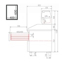 TOPLINE Pizzatisch / 4-fach mit Türen, EN 60x40, Schublade, Granitplatte grau, inkl. Kühlaufsatz, GN 1/4, 2615 x 800 mm