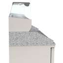 TOPLINE Pizzatisch / 4-fach mit Türen, Granitplatte grau, inkl. Kühlaufsatz, GN 1/4, 2545 x 600 mm