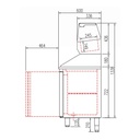 TOPLINE Pizzatisch / 4-fach mit Türen, Granitplatte grau, inkl. Kühlaufsatz, GN 1/4, 2545 x 600 mm