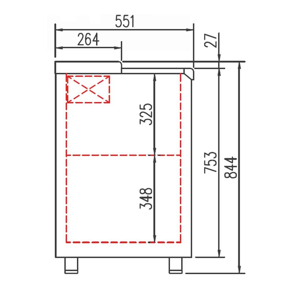 TOPLINE Getränkekühltruhe mit 6 Edelstahlschiebedeckeln, 860 Liter, 2970 x 550 mm