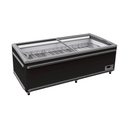 TOPLINE Kühl- und Tiefkühltruhe 850 mit Glasschiebedeckel, Schwarz, LED, 1456 x 858 mm
