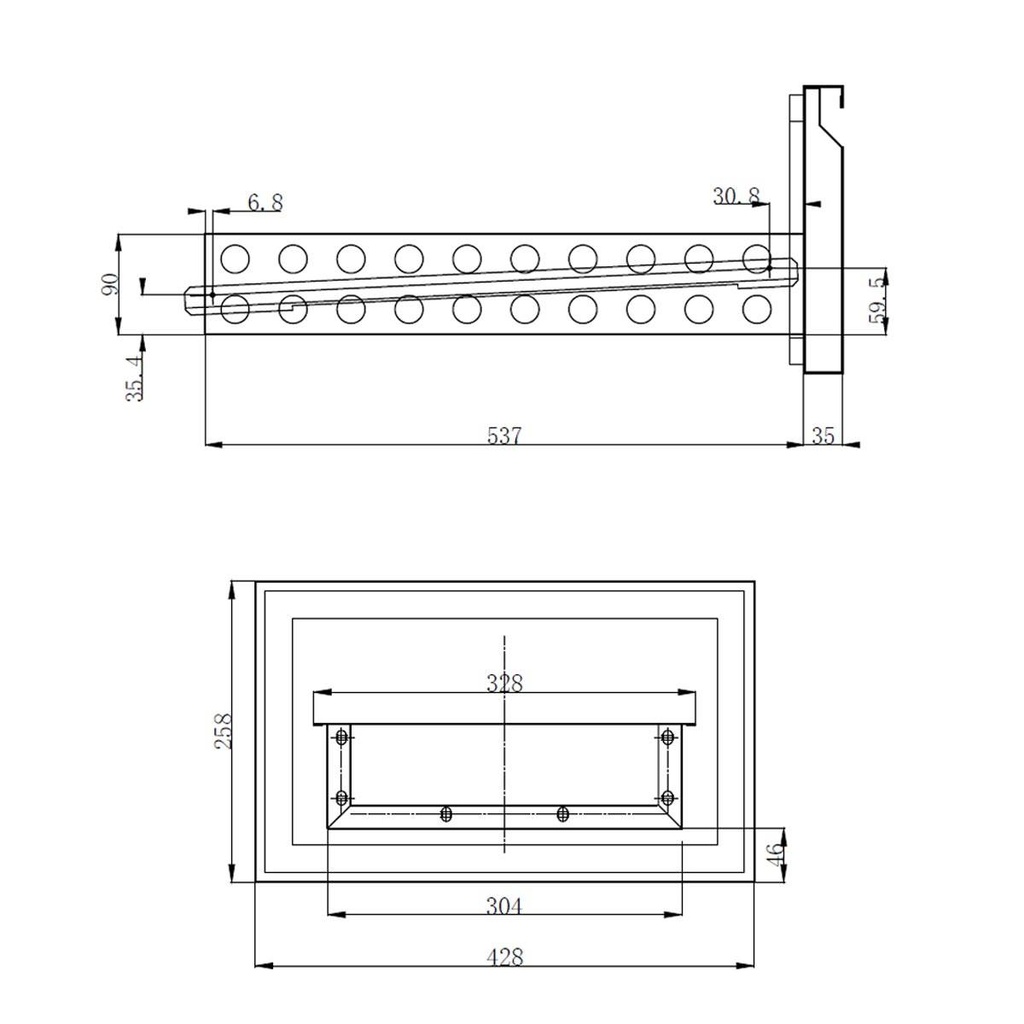Kühltisch Mini / 2-fach - mit 1 Tür & 2 Schubladen, 900 x 700 mm