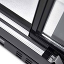 Barkühlschrank schwarz / 2 Glasschiebetüren, Höhe 900 mm, 900 x 520 mm