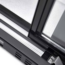 Barkühlschrank schwarz / 3 Glasschiebetüren, Höhe 840 mm, 1350 x 520 mm
