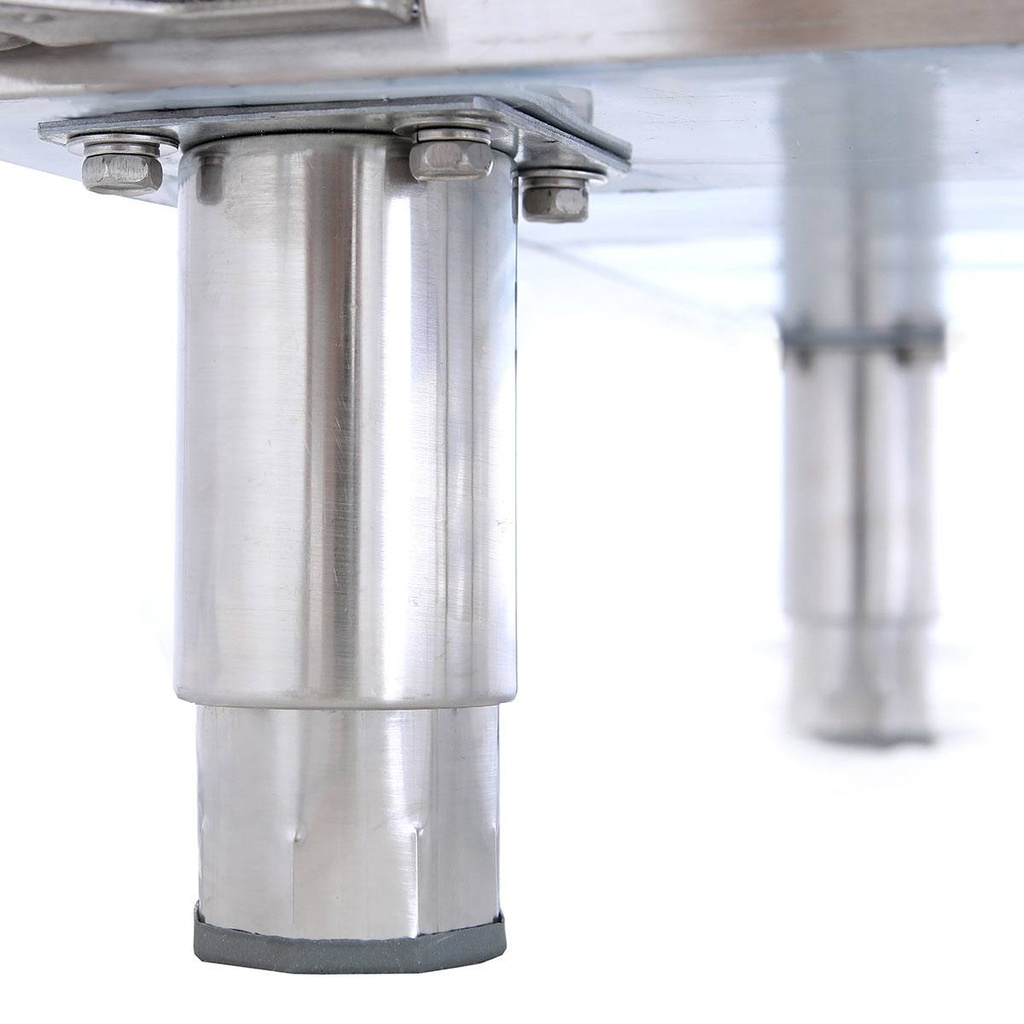 Salattheke / 4-fach mit Türen, Glasaufbau, für 6x GN 1/1 "grau", 2500 x 800 mm