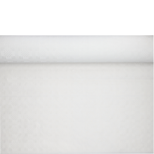 Papiertischtuch mit Damastprägung 50 m x 0,8 m weiss