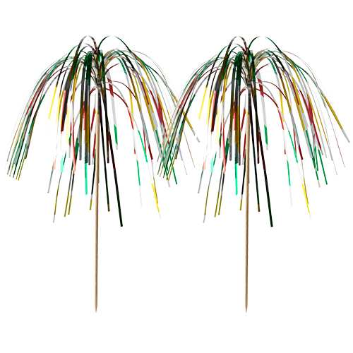 100 Deko-Picker 15,5 cm "Feuerwerk" multicolor