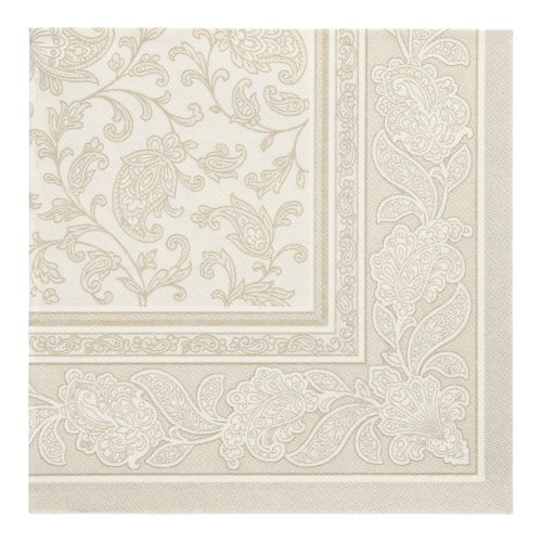 20 Servietten "ROYAL Collection" 1/4-Falz 40 cm x 40 cm champagner "Ornaments"