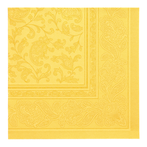 20 Servietten "ROYAL Collection" 1/4-Falz 40 cm x 40 cm gelb "Ornaments"