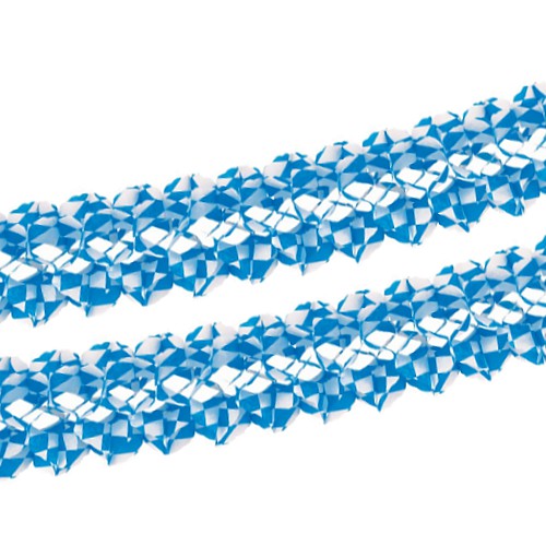 Girlande, Papier Ø 16 cm · 4 m "Bayrisch Blau" schwer entflammbar