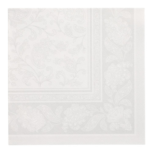 20 Servietten "ROYAL Collection" 1/4-Falz 40 cm x 40 cm weiss "Ornaments"