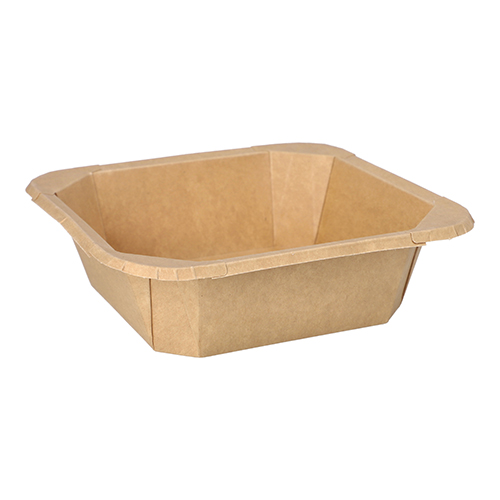 25 Lunchboxen, Pappe eckig 1000 ml 5,2 cm x 18 cm x 18 cm braun
