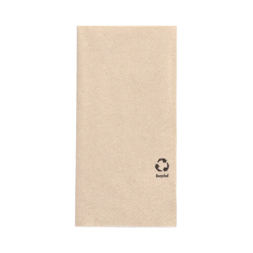250 Servietten, 2-lagig 1/8-Falz 33 cm x 33 cm natur aus recyceltem Papier