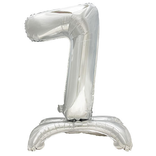 Folienluftballon 73 cm silber "7" stehend