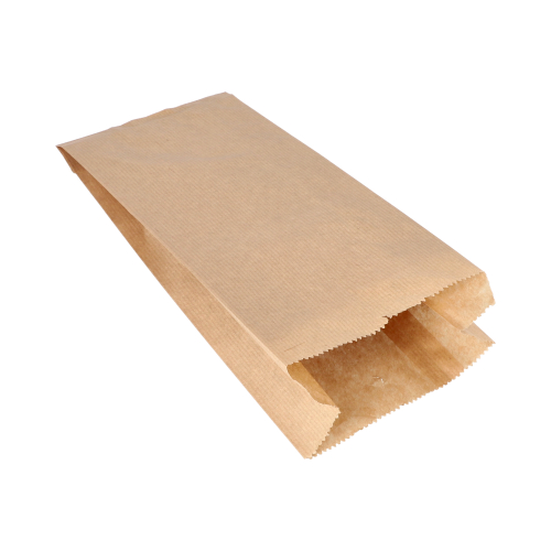 1000 Papierfaltenbeutel gefädelt Kraftpapier 28 cm x 13 cm x 7 cm braun Füllinhalt 1,5 kg