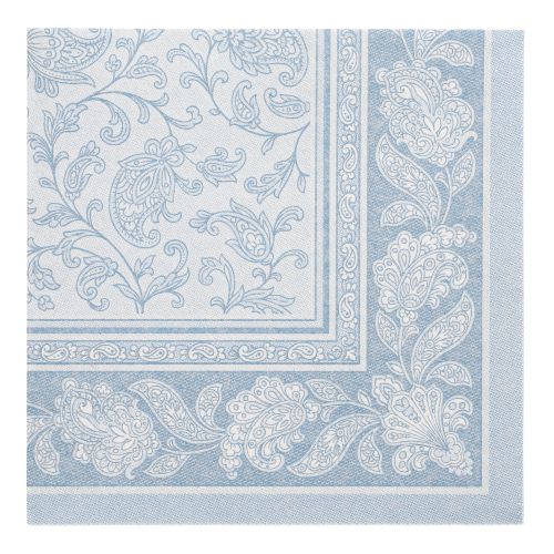 20 Servietten "ROYAL Collection" 1/4-Falz 40 cm x 40 cm arktikblau "Ornaments"