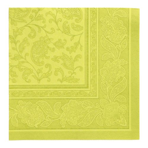 20 Servietten "ROYAL Collection" 1/4-Falz 40 cm x 40 cm limonengrün "Ornaments"