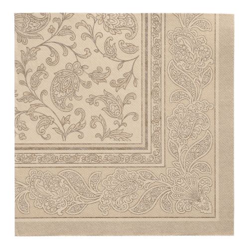 20 Servietten "ROYAL Collection" 1/4-Falz 40 cm x 40 cm sand "Ornaments"