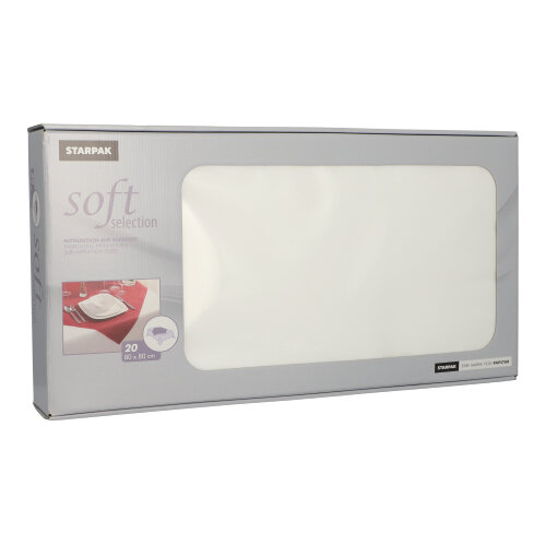 20 Mitteldecken, stoffähnlich, Vlies "soft selection" 80 cm x 80 cm weiss