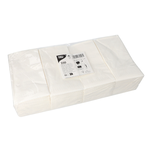 250 Servietten, 2-lagig 1/8-Falz 40 cm x 40 cm weiss