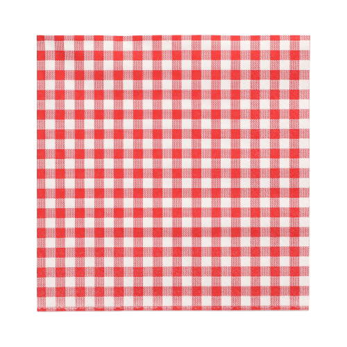 30 Servietten, 3-lagig 1/4-Falz 33 cm x 33 cm rot "Vichy Karo"