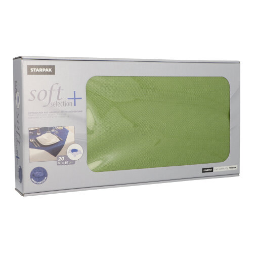 20 Mitteldecken, stoffähnlich, Vlies "soft selection plus" 80 cm x 80 cm olivgrün