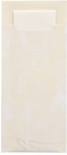 520 Bestecktaschen 20 cm x 8,5 cm creme inkl. weißer Serviette