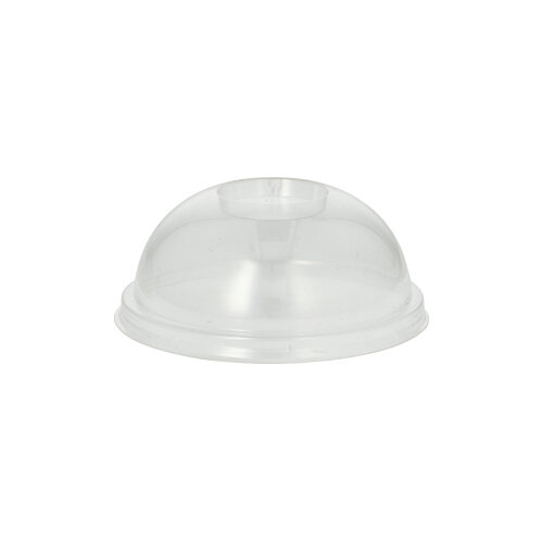 100 Dom-Deckel, PLA "pure" rund Ø 9,5 cm · 4,5 cm glasklar ohne Lochung